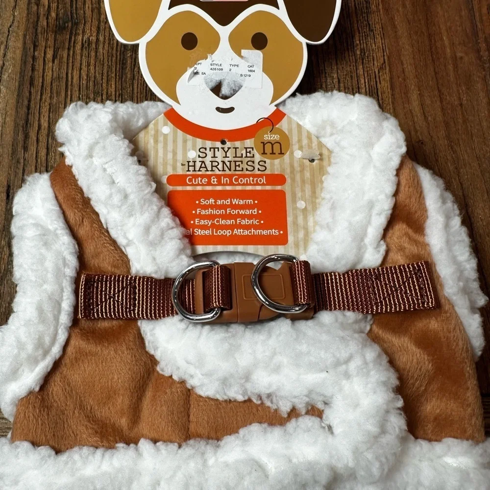 Brown and White Pet Harness